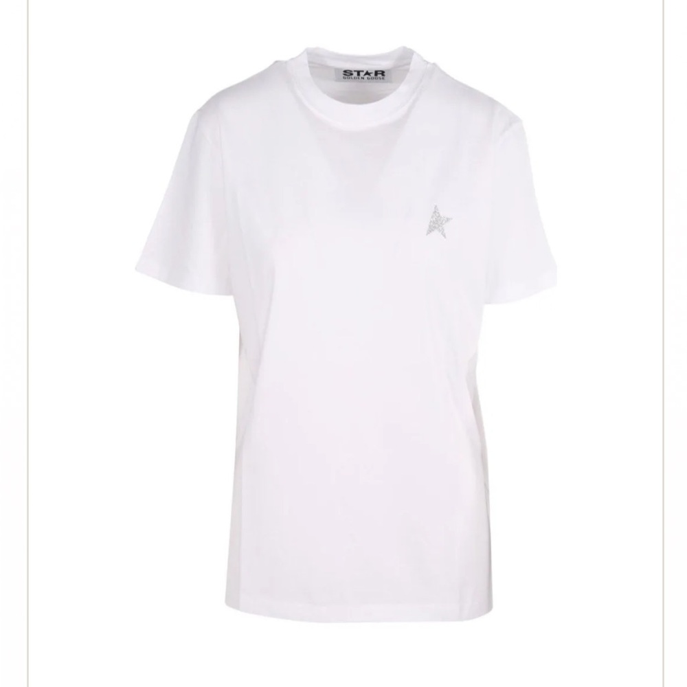 Golden Goose White Tee with Star Accent